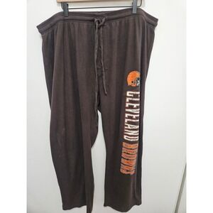 NFL Team Apparel Cleveland Browns Mens 2XL Brown Waffle Knit Sleepwear Pants